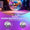 image54PCS Mirror Disco Balls Set with 10m Fishing Line  Assorted Sizes Hanging Mini Silver Balls for Party Wedding Cake Toppers Room ampamp Classroom Decor6 in
