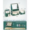 imageExtra Large Makeup Organizer Glass Cosmetic Storage with Drawers Stackable Makeup and Jewelry Organizer for Vanity Table Bathroom Countertop Skincare Lipsticks Perfume BrushesGreen