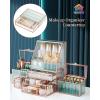 imageExtra Large Makeup Organizer Glass Cosmetic Storage with Drawers Stackable Makeup and Jewelry Organizer for Vanity Table Bathroom Countertop Skincare Lipsticks Perfume BrushesGold
