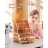imageExtra Large Makeup Organizer Glass Cosmetic Storage with Drawers Stackable Makeup and Jewelry Organizer for Vanity Table Bathroom Countertop Skincare Lipsticks Perfume BrushesAmber