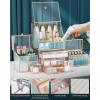 imageExtra Large Makeup Organizer Glass Cosmetic Storage with Drawers Stackable Makeup and Jewelry Organizer for Vanity Table Bathroom Countertop Skincare Lipsticks Perfume BrushesGold
