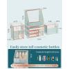 imageExtra Large Makeup Organizer Glass Cosmetic Storage with Drawers Stackable Makeup and Jewelry Organizer for Vanity Table Bathroom Countertop Skincare Lipsticks Perfume BrushesGold