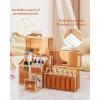 imageExtra Large Makeup Organizer Glass Cosmetic Storage with Drawers Stackable Makeup and Jewelry Organizer for Vanity Table Bathroom Countertop Skincare Lipsticks Perfume BrushesAmber