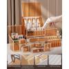 imageExtra Large Makeup Organizer Glass Cosmetic Storage with Drawers Stackable Makeup and Jewelry Organizer for Vanity Table Bathroom Countertop Skincare Lipsticks Perfume BrushesAmber