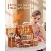 imageGlass Makeup Organizer  MultiFunctional 3in1 Cosmetic Organizer for Skincare Lipstick Brushes  Vanity Organizer ampamp Bathroom OrganizerAmber
