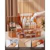 imageGlass Makeup Organizer  MultiFunctional 3in1 Cosmetic Organizer for Skincare Lipstick Brushes  Vanity Organizer ampamp Bathroom OrganizerAmber
