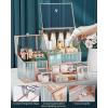 imageGlass Makeup Organizer  MultiFunctional 3in1 Cosmetic Organizer for Skincare Lipstick Brushes  Vanity Organizer ampamp Bathroom OrganizerGold