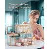 imageGlass Makeup Organizer  MultiFunctional 3in1 Cosmetic Organizer for Skincare Lipstick Brushes  Vanity Organizer ampamp Bathroom OrganizerGold