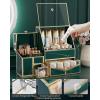 imageGlass Makeup Organizer  MultiFunctional 3in1 Cosmetic Organizer for Skincare Lipstick Brushes  Vanity Organizer ampamp Bathroom OrganizerGreen