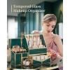 imageGlass Makeup Organizer  MultiFunctional 3in1 Cosmetic Organizer for Skincare Lipstick Brushes  Vanity Organizer ampamp Bathroom OrganizerGreen