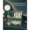 imageGlass Makeup Organizer  MultiFunctional 3in1 Cosmetic Organizer for Skincare Lipstick Brushes  Vanity Organizer ampamp Bathroom OrganizerGreen