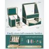 imageGlass Makeup Organizer  MultiFunctional 3in1 Cosmetic Organizer for Skincare Lipstick Brushes  Vanity Organizer ampamp Bathroom OrganizerGreen