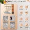 imageJewelry organizer boxTempered Glass 5Drawer jewelry boxes for women Large Jewelry Boxes ampamp Organizers With Velvet Necklaces Earring Organizer