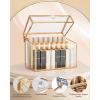 imageLipstick Organizer Holder  24 Spaces Tempered Glass Lip Gloss and Perfume OrganizerVanity Lipstick Holder and OrganizerWhite