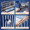 imageMakeup Organizer Countertop  Tempered Glass Vanity Organizer for Cosmetics Skincare Hair Tools Brushes Perfume  Multipurpose Bathroom Counter Skincare Organizerblue