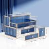 imageMakeup Organizer Countertop  Tempered Glass Vanity Organizer for Cosmetics Skincare Hair Tools Brushes Perfume  Multipurpose Bathroom Counter Skincare Organizerblue