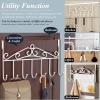 imageOver The Door HookOver Door Towel RackOver Door Coat RackDoor Hanger HookClothesBelt HatBehind Back of Bathroom Towel Hanger 5 HooksWhiteWhite