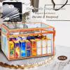 imageTempered Glass Makeup Organizer and Lipstick Organizer  MultiPurpose Vanity and BathroomOrganizer with Lipstick Holder and Hair Tool Organizer  Large Capacity Perfect Gift for All Occasio