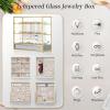 imageYoudepot Clear Acrylic Disposable Face Towel Holder with Drawers  Tempered Glass Jewelry Box Organizer for Women Vanity and Bathroom Storage