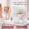 imageYoudepot Clear Acrylic Disposable Face Towel Holder with Drawers  Tempered Glass Jewelry Box Organizer for Women Vanity and Bathroom Storage