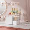 imageYoudepot Clear Acrylic Disposable Face Towel Holder with Drawers  Tempered Glass Jewelry Box Organizer for Women Vanity and Bathroom Storage