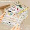 imageYoudepot Jewelry organizer boxTempered Glass 5Drawer jewelry boxes for women Large Jewelry Boxes ampamp Organizers With Velvet Necklaces Earring OrganizerWatch Box gray