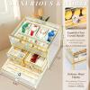 imageYoudepot Jewelry organizer boxTempered Glass 5Drawer jewelry boxes for women Large Jewelry Boxes ampamp Organizers With Velvet Necklaces Earring OrganizerWatch Box gray