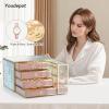 imageYoudepot Jewelry organizer boxTempered Glass 5Drawer jewelry boxes for women Large Jewelry Boxes ampamp Organizers With Velvet Necklaces Earring OrganizerJewelry Box pink