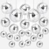 image22 Pcs Reflective Mirror Disco Balls with 10m Fishing Line  Assorted Hanging Mini Silver Balls for Light Effects Wedding 70s Party Dance Prom Decor