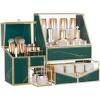 imageGlass Makeup Organizer  MultiFunctional 3in1 Cosmetic Organizer for Skincare Lipstick Brushes  Vanity Organizer ampamp Bathroom OrganizerGreen