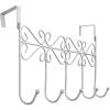 imageOver The Door HookOver Door Towel RackOver Door Coat RackDoor Hanger HookClothesBelt HatBehind Back of Bathroom Towel Hanger 5 HooksWhiteWhite