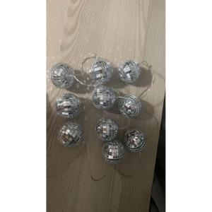 imageDisco Ball Light String  10 LED 984Foot Mirror Disco Ball String Lights Battery Powered for Party Wedding Christmas Holiday Classroom Decor Silver White 157 Inch197 Inch