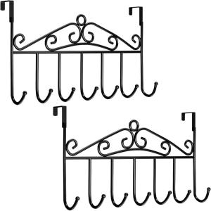 imageOver The Door HookOver Door Towel RackOver Door Coat RackDoor Hanger HookClothesBelt HatBehind Back of Bathroom Towel Hanger 5 HooksWhiteBlack