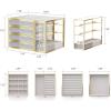 imageYoudepot Elegant Glass Cosmetics ampamp Jewelry Organizer  6in1 MultiFunctional Makeup Display Case with Stackable Compartments