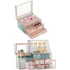 imageYoudepot Tempered Glass Jewelry Box Countertop 5Drawer Jewelry Box  Large VelvetLined  MultiFunctional jewelry organizerSkincare Storage for Vanity and Bathroom Countertop