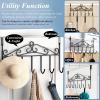 imageOver The Door Hook  7 Hooks for Bathroom Clothes Belts Hats Towels  Black Coat ampamp Towel Rack with Door HangerBlack