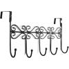 imageYoudepot Over The Door HookOver Door Towel RackOver Door Coat RackDoor Hanger Hook Behind Back of Bathroom Towel Hanger 5 Hooks Black