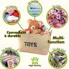 imageToy Storage Organizer Toy Box Toy Bin Jute Toy Storage Collapsible Sturdy Storage Bins  for organizing Kids Toys Baby Clothing Children BooksNursery Playroom