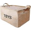 imageToy Storage Organizer Toy Box Toy Bin Jute Toy Storage Collapsible Sturdy Storage Bins  for organizing Kids Toys Baby Clothing Children BooksNursery Playroom