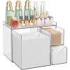 imageYoudepot Clear Acrylic Face Towel Holder with 3 Drawers AllinOne Bathroom Vanity Organizer for Disposable Face Towels Cotton Pads Swabs and Skincare Tools