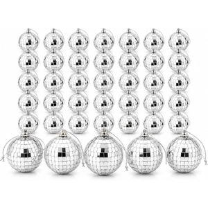 image:image40 Pack Mirror Disco Balls 2 Inch Silver Hanging Mirror Balls with String Mini Reflective Ornaments for Christmas Tree Party Wedding Centerpieces Birthday Stage and Home Decor2