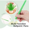 image:imageYoudepot writing pens school suppliesGreen Leaf Like GrassBlade Pens Neutral Pen With Cover and Pen Holder Easy Flow Black Ink Pack Of 25